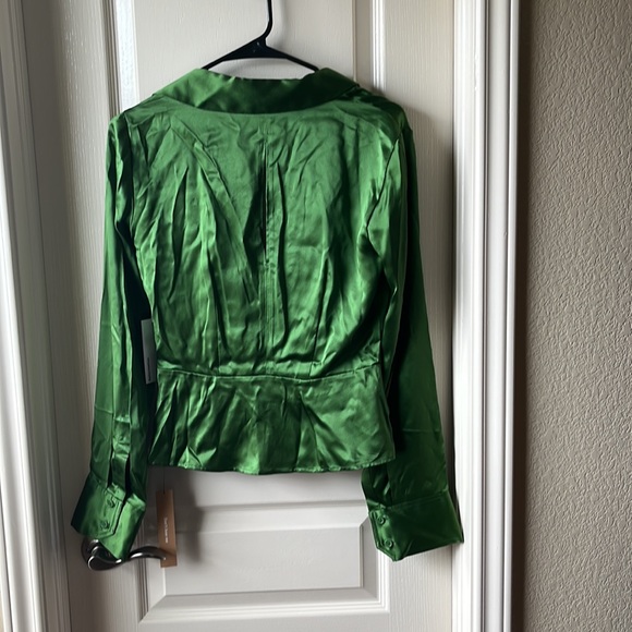 New with tags Reformation Rennes silk top in Palm Green - size 4 - Picture 2 of 7